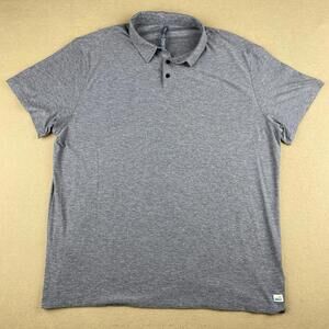 Vuori Strato Tech Polo Shirt Mens XXL Short Sleeve Gray Heathered Stretch EUC